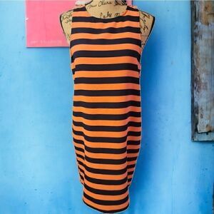 Everly Pink and Blue Striped Dress Size M